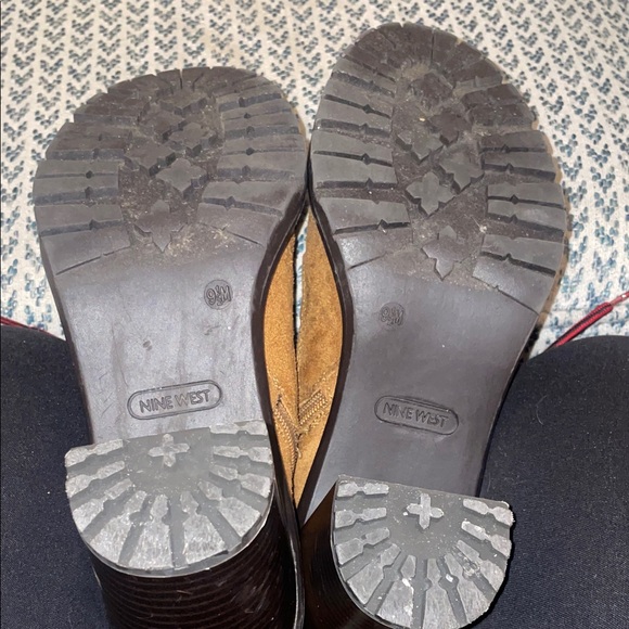 Nine West Tan Lace-Up Boots with Red Laces - Picture 5 of 5